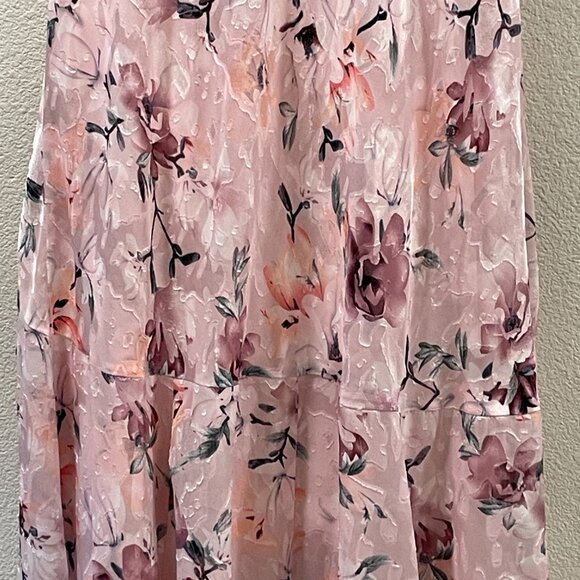 ALEX EVENINGS NWT Sleeveless Maxi Chiffon Dress Multi Floral Pink Size 12 - Picture 8 of 14